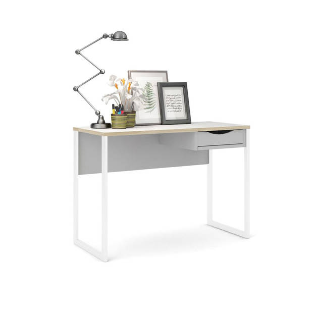 Fula bureau 110 cm 1 lade wit, mat wit.