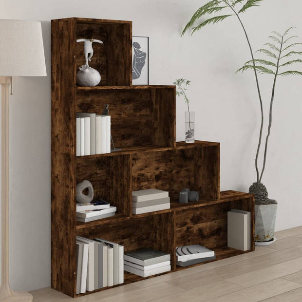 The Living Store Boekenkast Gerookt Eiken - 155 x 24 x 160 cm - Stevig materiaal