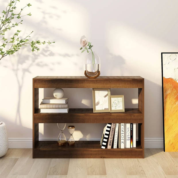 The Living Store Boekenkast Bruineiken - 100 x 30 x 72 cm - Bewerkt hout