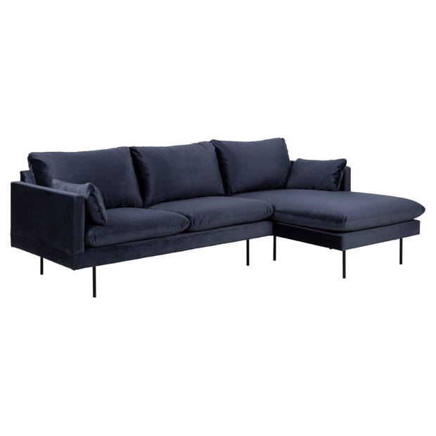 Sunny bank 2 personen met chaise longue, naar rechts gericht donkerblauw.