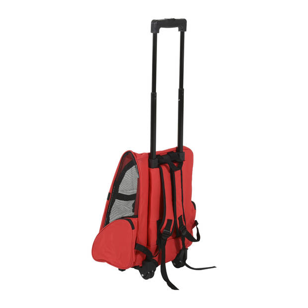 Draagbare Trolley - Hondentrolley - Honden Reismand - Honden Rugzak - Rood/Zwart - 36 x 30 x 49 cm