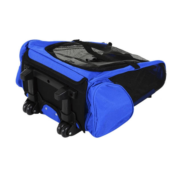 Draagbare Trolley - Hondentrolley - Honden Reismand - Honden Rugzak - Blauw/Zwart - 36 x 30 x 49 cm