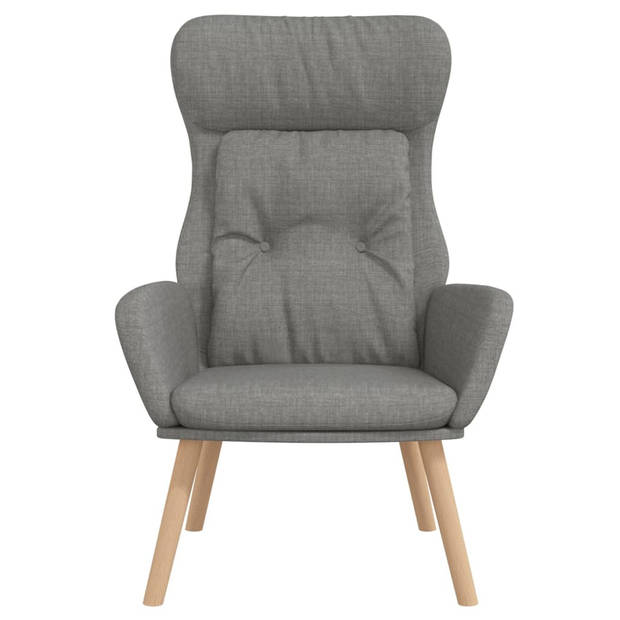 The Living Store Fauteuil - Relaxstoel - Lichtgrijs - 70 x 77 x 94 cm - Dik gevoerd