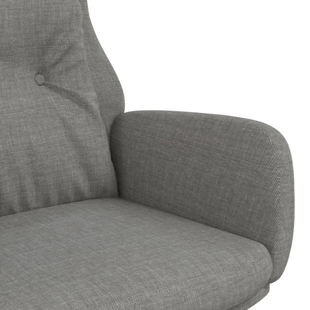 The Living Store Fauteuil - Relaxstoel - Lichtgrijs - 70 x 77 x 94 cm - Dik gevoerd