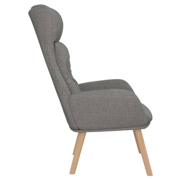 The Living Store Fauteuil - Relaxstoel - Lichtgrijs - 70 x 77 x 94 cm - Dik gevoerd