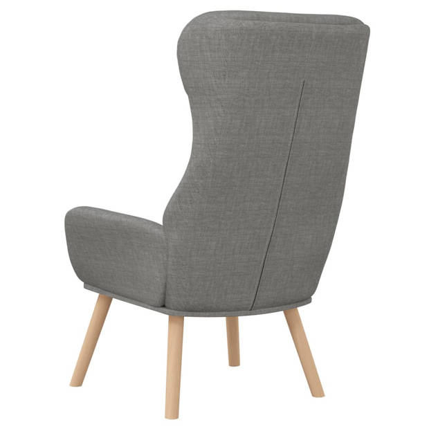 The Living Store Fauteuil - Relaxstoel - Lichtgrijs - 70 x 77 x 94 cm - Dik gevoerd