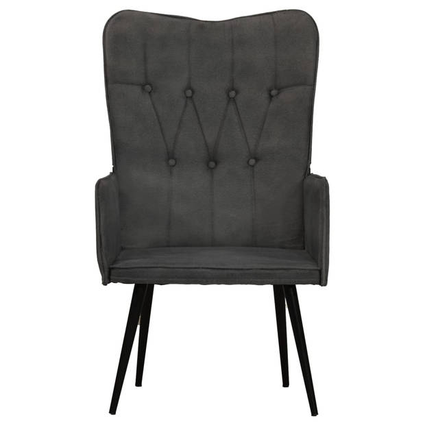 vidaXL Fauteuil canvas zwart