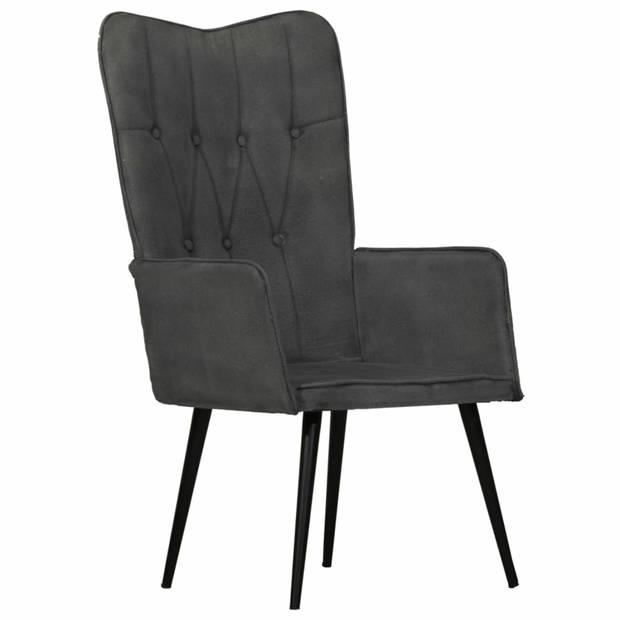 vidaXL Fauteuil canvas zwart