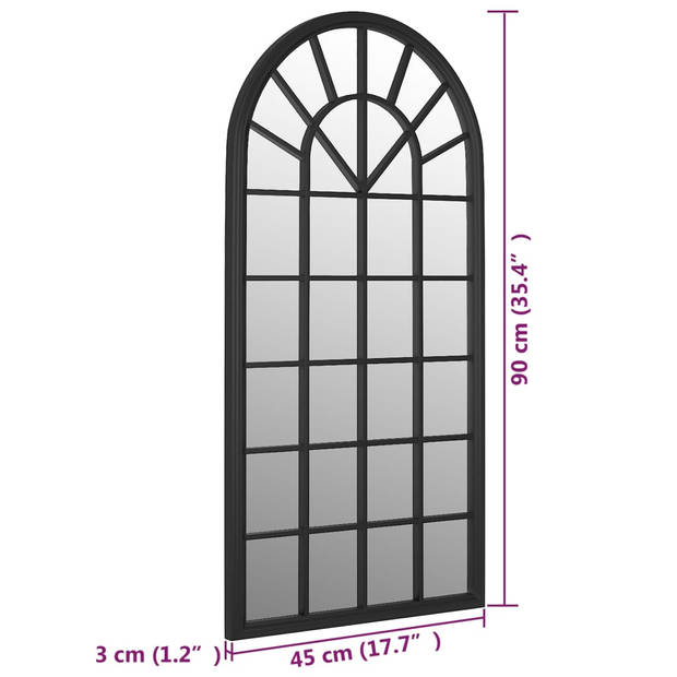 vidaXL Spiegel 90x45 cm ijzer zwart