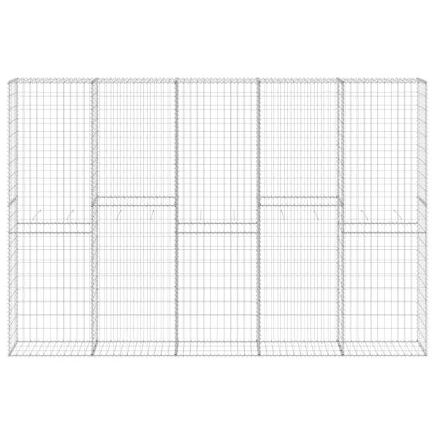 vidaXL Schanskorfmuur met deksels 300x30x200 cm gegalvaniseerd staal