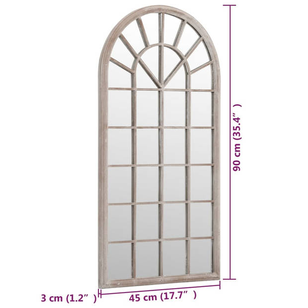 vidaXL Spiegel 90x45 cm ijzer zandkleurig