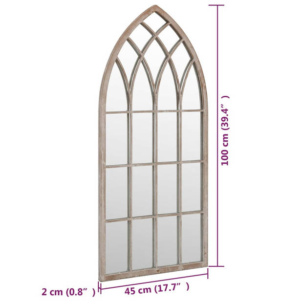 vidaXL Spiegel 100x45 cm ijzer zandkleurig