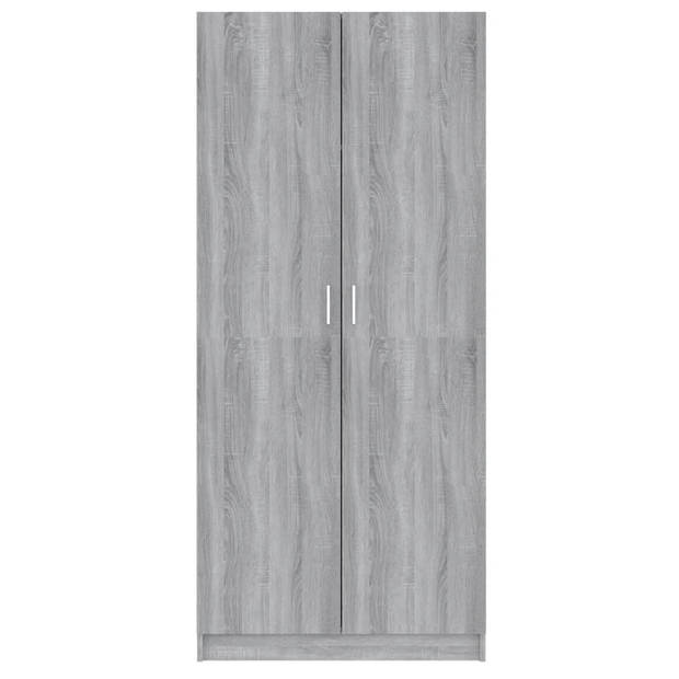 vidaXL Kledingkast 80x52x180 cm bewerkt hout grijs sonoma eikenkleurig