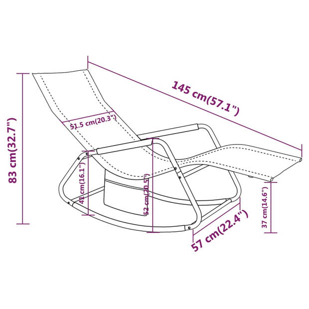 vidaXL Ligbed staal en textileen groen