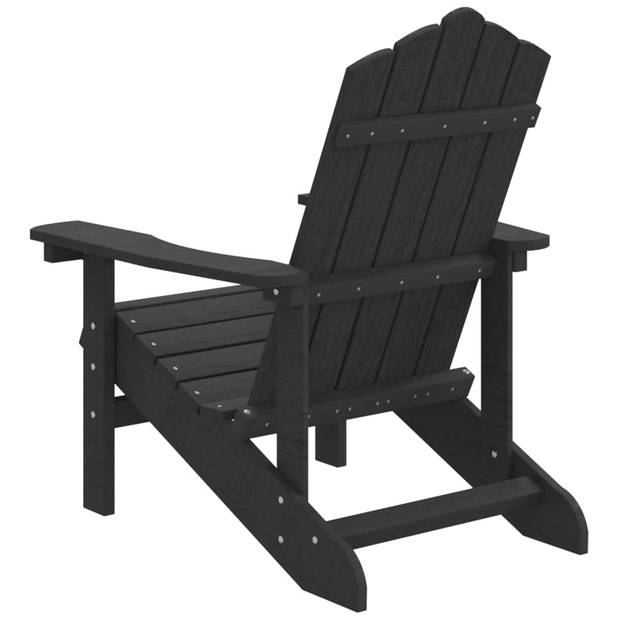 vidaXL Tuinstoel Adirondack HDPE antracietkleurig