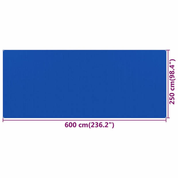 vidaXL Tenttapijt 250x600 cm HDPE blauw