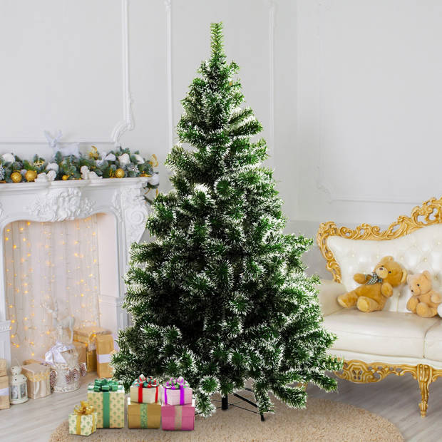 Kerstboom - Kunstkerstboom - Kunstkerstboom 150 cm - Met sneeuw - H 150 x B 75 cm