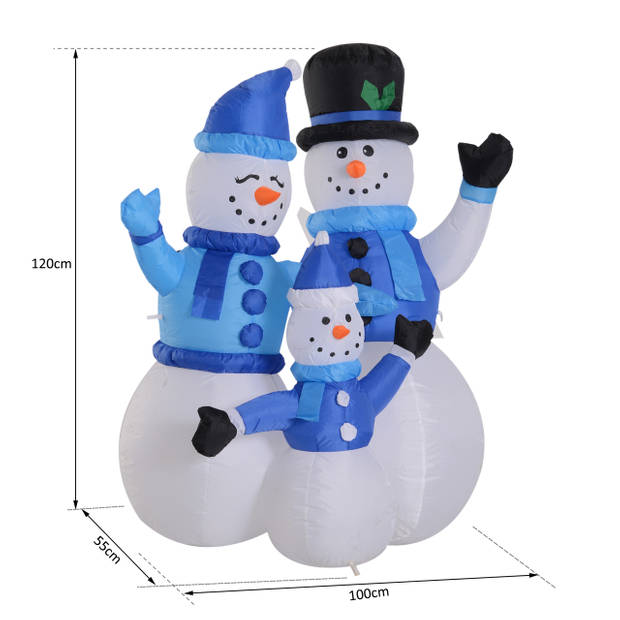 Opblaasbare sneeuwman - Sneeuwman - Sneeuwpop - Familie - Kerstversiering - Kerst - Kerstverlichting buiten - Kerstve...