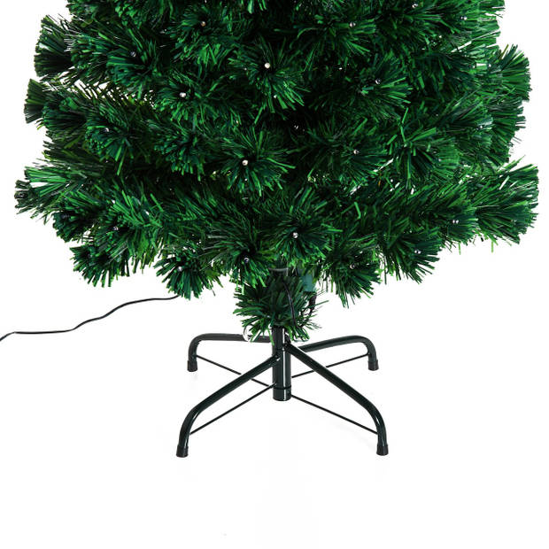 Kerstboom met LED verlichting - Glasvezel - Kunstkerstboom - Kerst - Kerstversiering - 120 cm