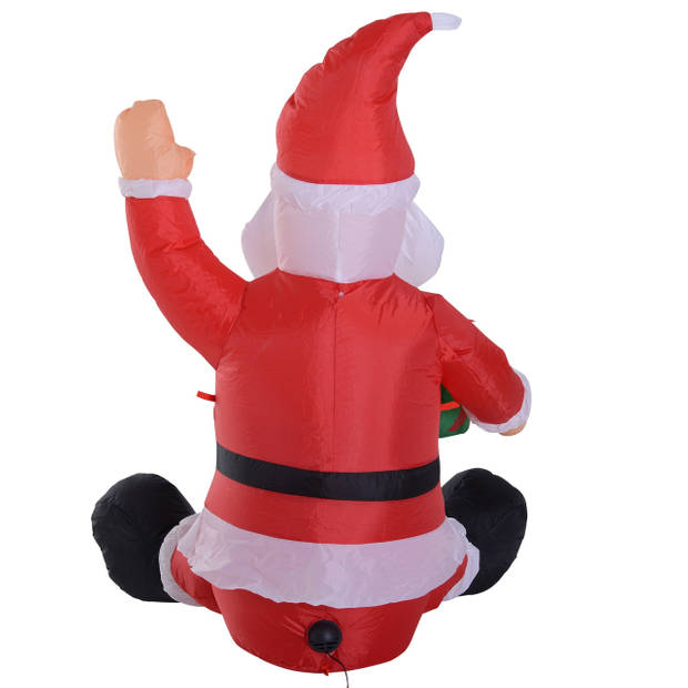 Opblaasbare Kerstman met cadeau en verlichting â€“ 120 cm - LED