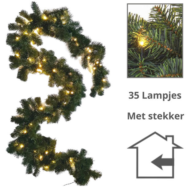 Guirlande met verlichting Guirlande Kerstguirlande Kertversiering