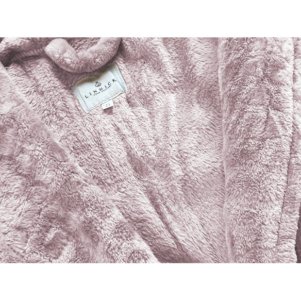 LINNICK Flanel Fleece Badjas Croco - licht roze - M