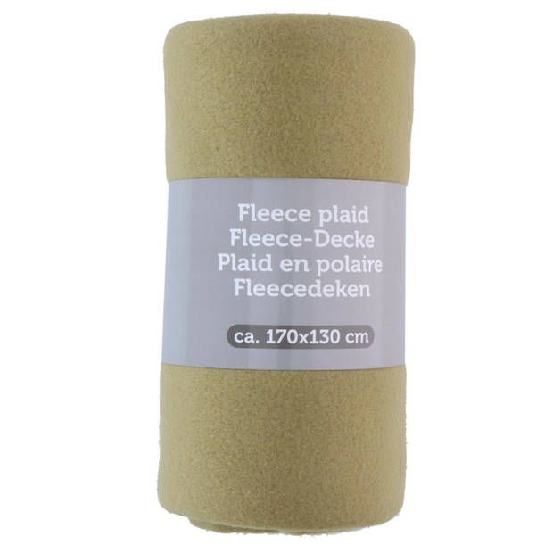 Polyester fleece deken/dekentje/plaid 170 x 130 cm mosgroen - Plaids