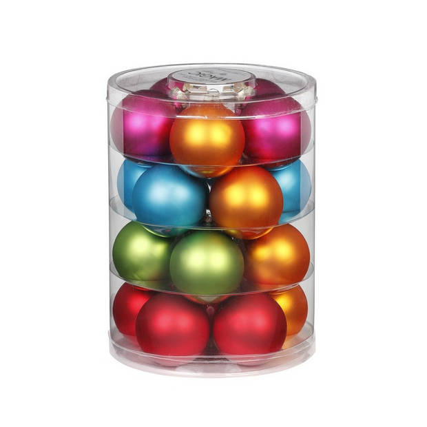 20x stuks glazen kerstballen gekleurd mix 6 cm glans en mat - Kerstbal