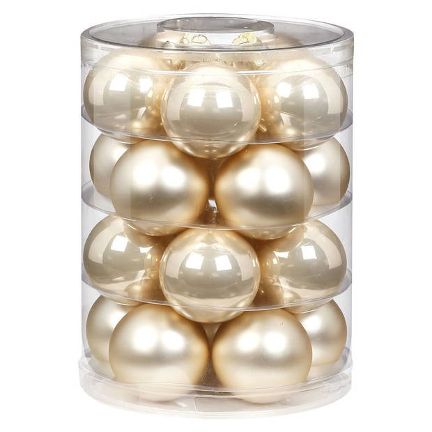 Christmas Goods Kerstballen - 20x - champagne - glans/ mat - 6cm - Kerstbal