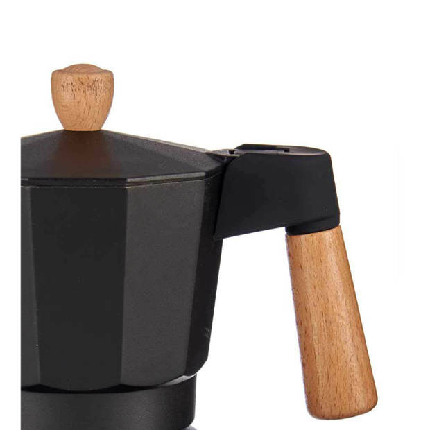 Kinvara Percolator Italiaans koffiezetaparaat - Aluminium - zwart - 300 ml&nbsp;- Koffiezetter - Percolators