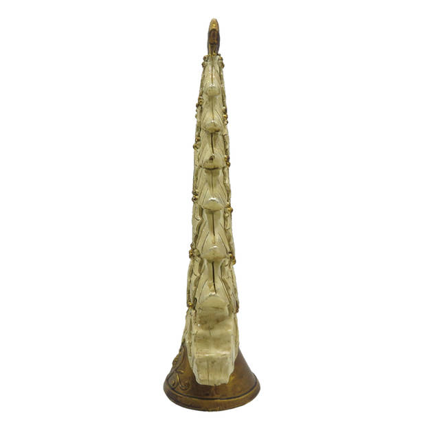 Clayre & Eef Beeld Kerstboom 20 cm Goudkleurig Polyresin Kerstdecoratie Goudkleurig Kerstdecoratie