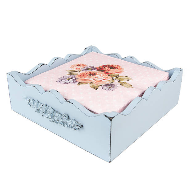 Clayre & Eef Servetten Papier Set van 20 33x33 cm (20) Roze Papier Bloemen Servetten Papieren Roze Servetten Papieren