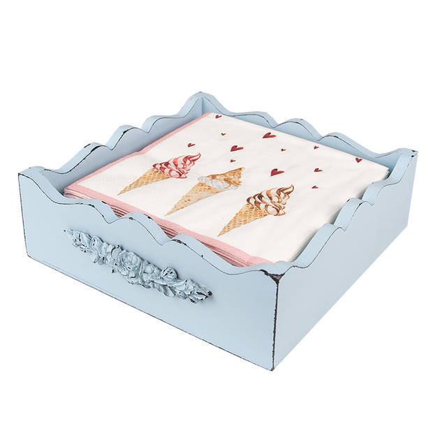 HAES DECO - Set van 4 Wegwerpservetten - 33x33 cm (20 stuks in verpakking) - Papier - Frosty and Sweet