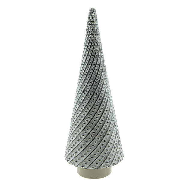 Clayre & Eef Beeld Kerstboom 33 cm Grijs Porselein Kerstdecoratie Grijs Kerstdecoratie