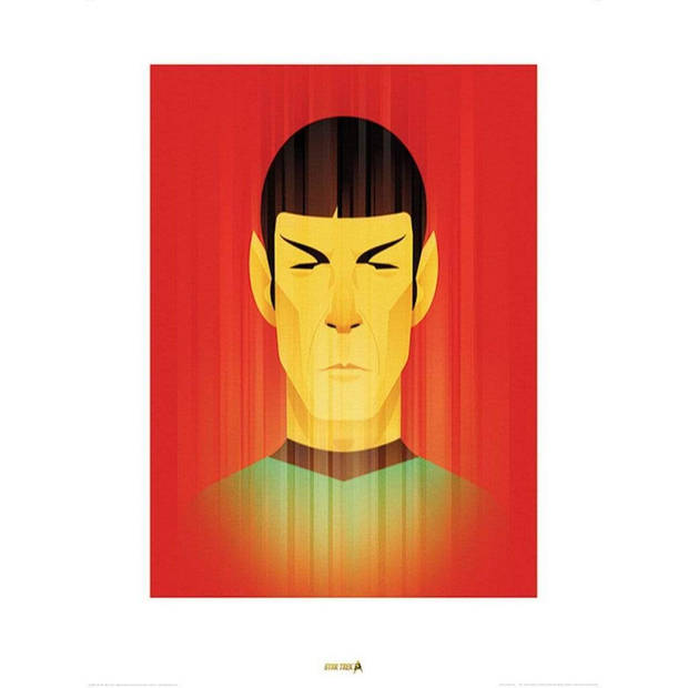 Kunstdruk Star Trek Beaming Spock 50th Anniversary 60x80cm