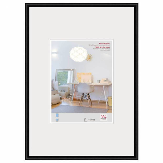 Walther Design New Lifestyle Kunststof Fotolijst 42x59,4cm A2 Zwart Acrylglas