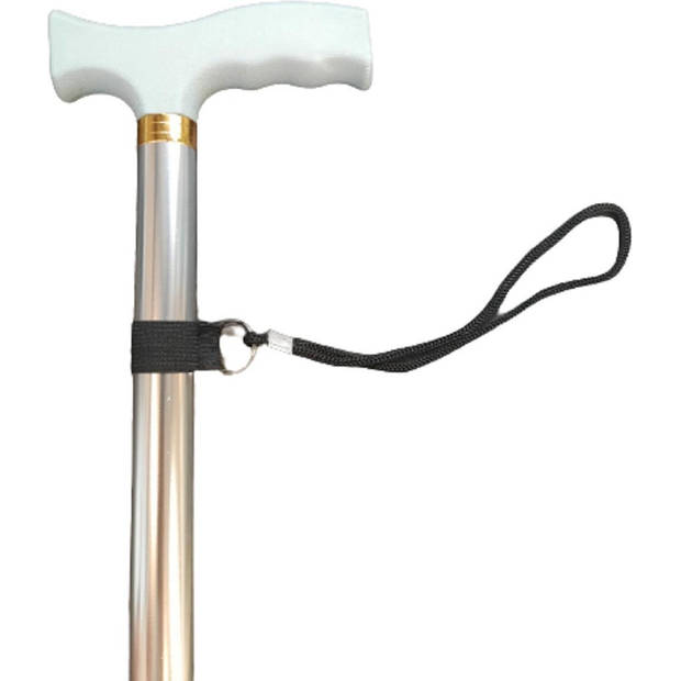 Wandelstok verstelbaar 73 -96 cm zilver