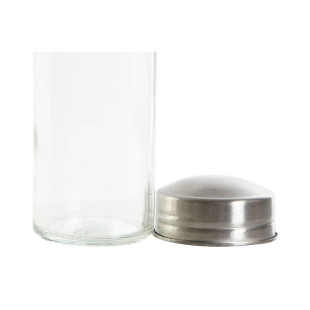RVS inox kruidenrek/specerijenrek met 16 glazen potten 17 x 17 x 23 cm - Kruidenrekken