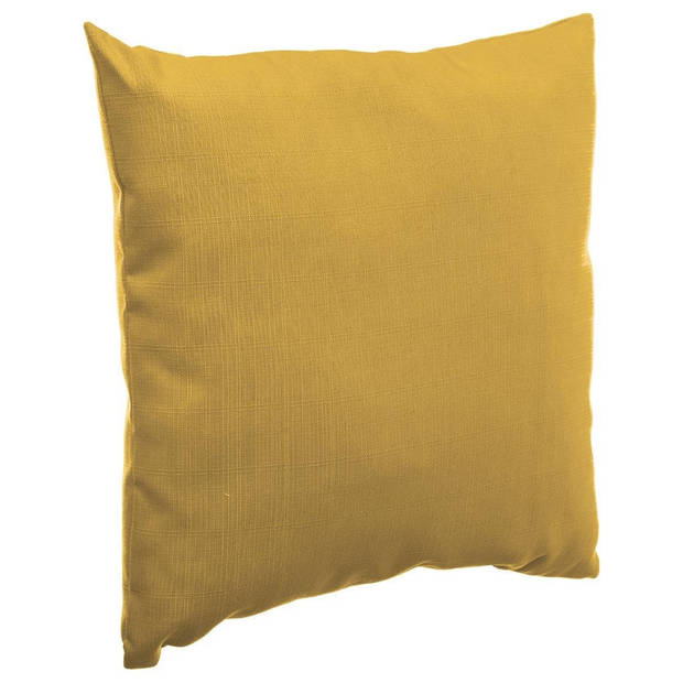 Bank/sier/tuin kussens voor binnen/buiten set 6x stuks mosterd geel/antraciet 40 x 40 cm - Sierkussens