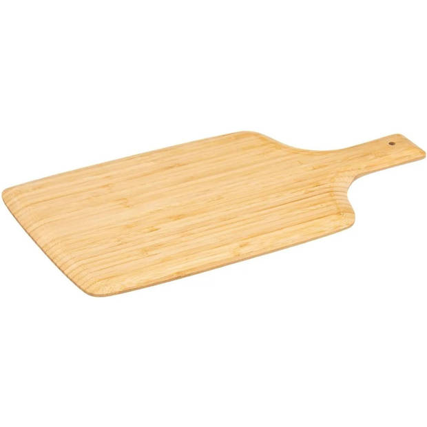 2x Stuks snijplank met handvat 28 x 20 cm van bamboe hout - Snijplanken