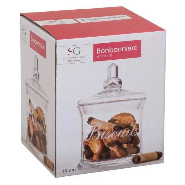 Set van 4x snoeppotten/voorraadpotten 0,4L - 1L - 1,8L - 2L glas met deksel - Voorraadpot