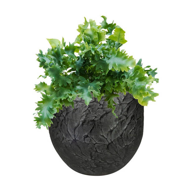 Ter Steege Plantenpot - antiek look - keramiek - zwart - 22 x 20 cm - Plantenpotten