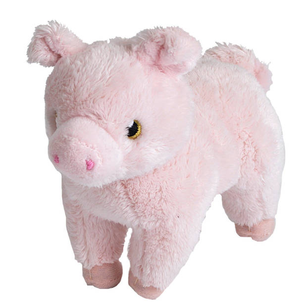 Pluche knuffel boerderijdieren varken van 18 cm - Knuffel boederijdieren