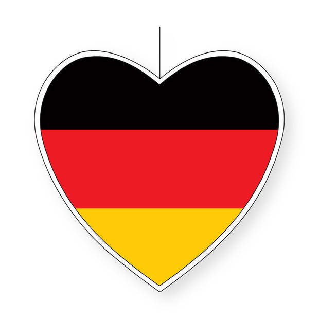 Duitsland hangdecoratie hart 28 cm - Feestdecoratievoorwerp