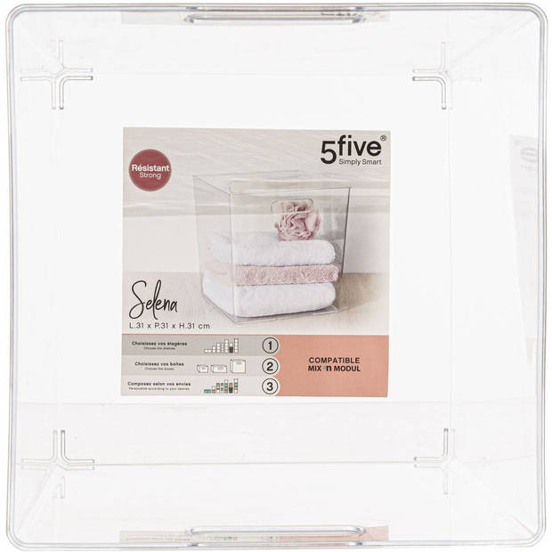 Set van 2x stuks creme potjes/flesjes/make-up houder/box vierkant 31 x 31 cm van kunststof - Opbergbox