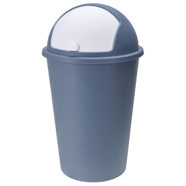 Vuilnisbak/afvalbak/prullenbak blauw met deksel 50 liter - Prullenbakken
