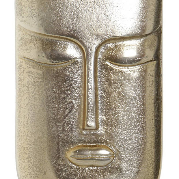 Bloemenvaas goud van aluminium met gezicht 15 x 23 cm - Vazen
