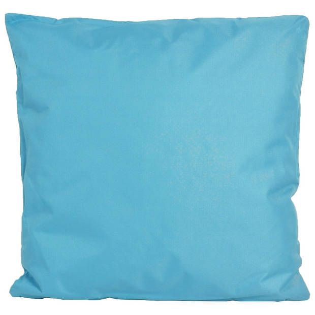 1x Buiten/woonkamer/slaapkamer kussens in het lichtblauw 45 x 45 cm - Sierkussens