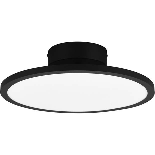 LED Plafondlamp - Plafondverlichting - Trion Trula - 29W - Warm Wit 3000K - Dimbaar - Rond - Mat Zwart - Aluminium