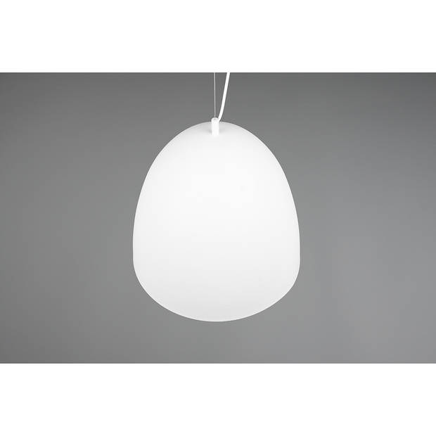 LED Hanglamp - Hangverlichting - Trion Lopez XL - E27 Fitting - 1-lichts - Rond - Mat Wit - Aluminium